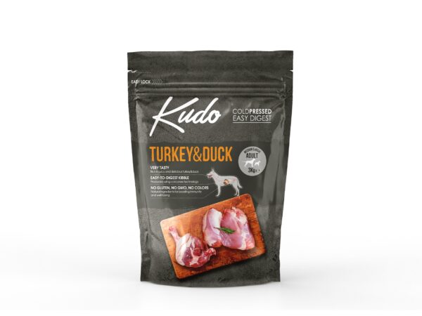 Kudo Turkey & Duck külmpressitud koeratoit 3kg