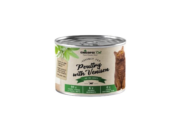 Chicopee Gourmet Poultry with Venison konserv kassidele 195g