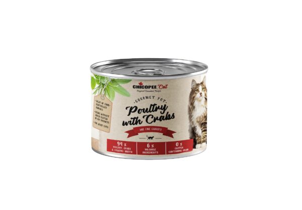 Chicopee Gourmet Poultry with Crabs konserv kassidele 195g