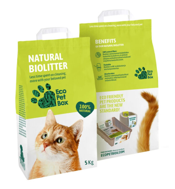 Eco Pet Box Natural Biolitter heina- ja puidugraanul 5kg