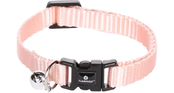 Flamingo kellukesega heleroosa kaelarihm kassidele 20-35cm - Image 2