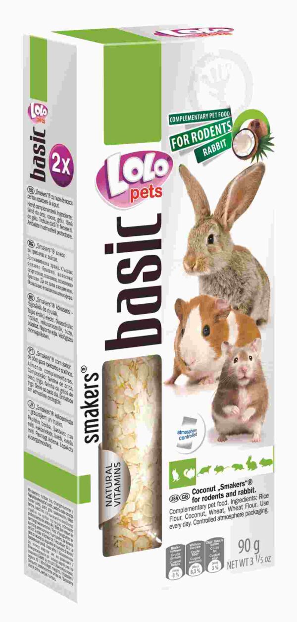 LoLo Pets Smakers maiusepulgad närilistele ja jänestele kookosega 2tk 90g