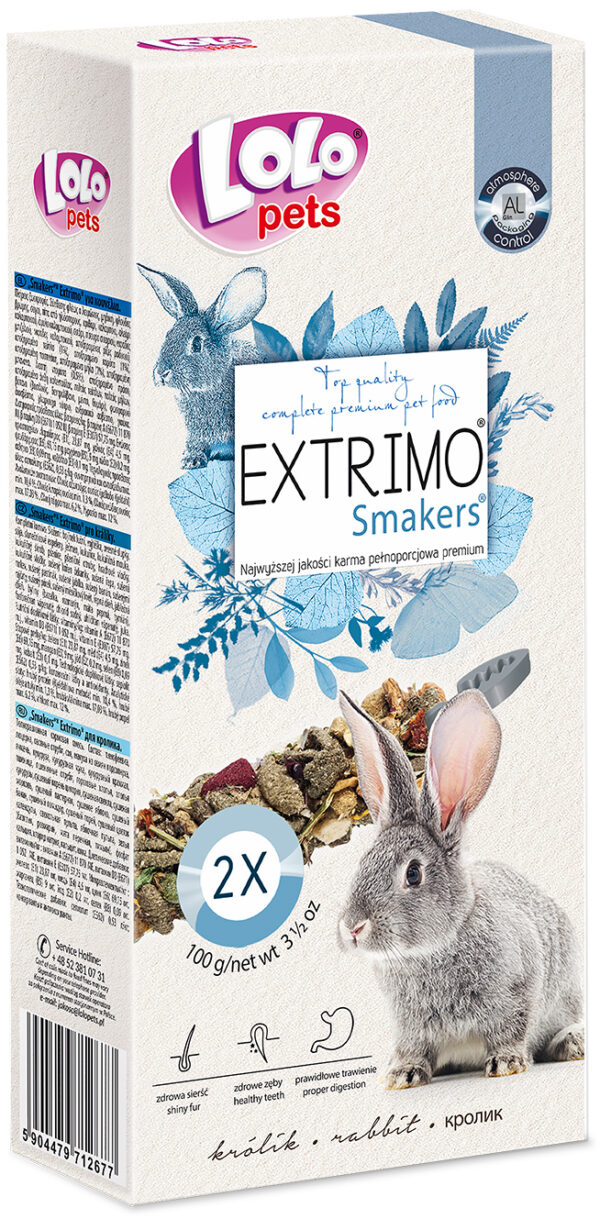 LoLo Pets Extrimo närimispulgad jänestele 2tk 100g