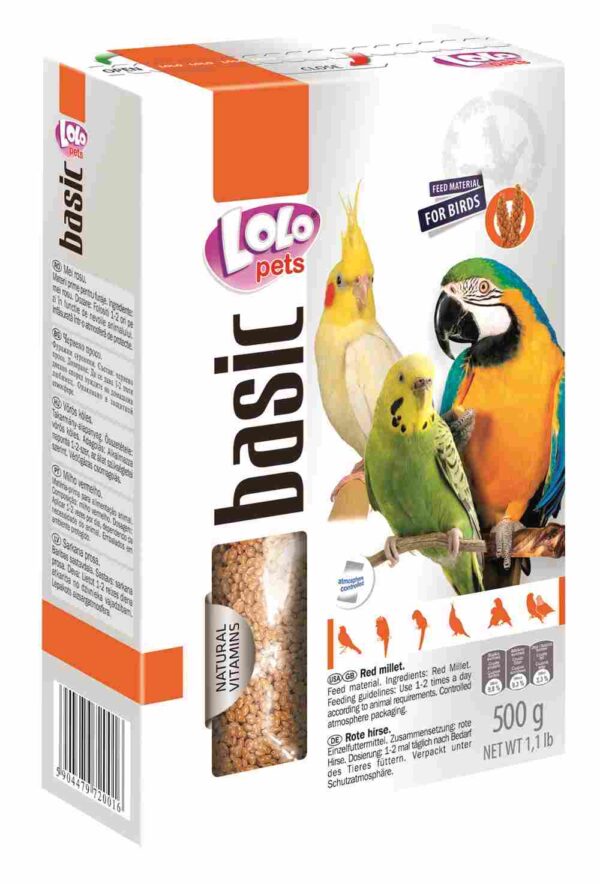 LoLo Pets Foody punase hirsi seemned lindudele 500g
