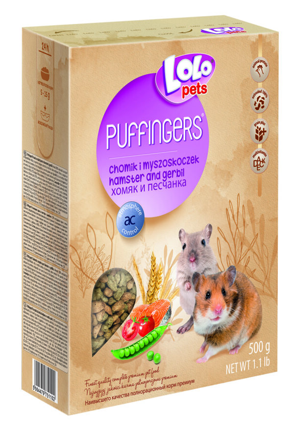 LoLo Pets Puffingers täissööt hamstritele ja liivahiirtele 500g