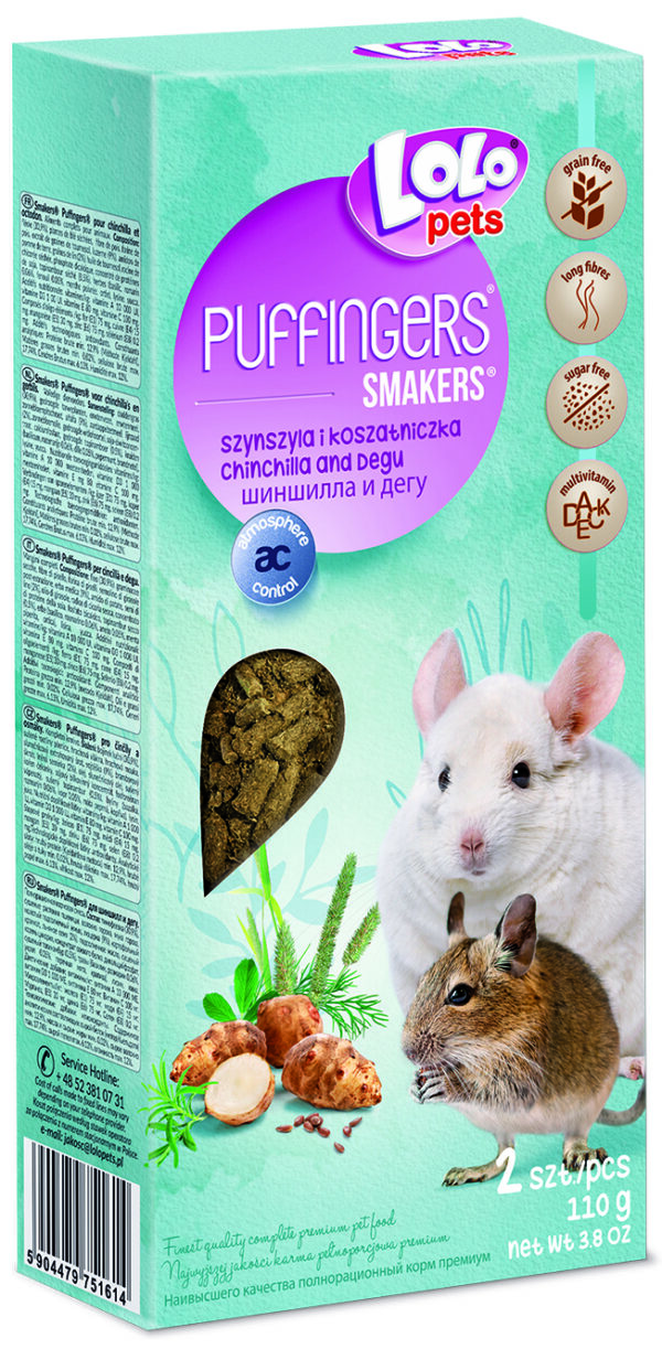 LoLo Pets Puffingers närimispulgad tšintšiljadele ja deegudele 2tk 110g