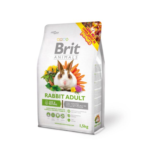 Brit Animals Rabbit Adult täissööt täiskasvanud jänestele 1,5 kg