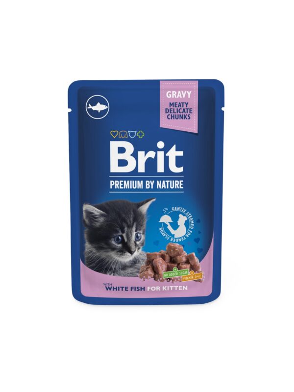 Brit Premium White Fish märgtoit kassipoegadele 100g