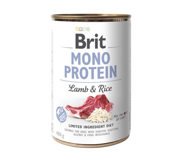 Brit Mono Protein Lamb & Rice konserv koertele 400g