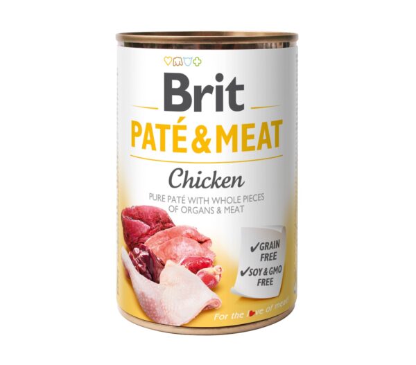 Brit Care Chicken Paté & Meat konserv koertele 400g