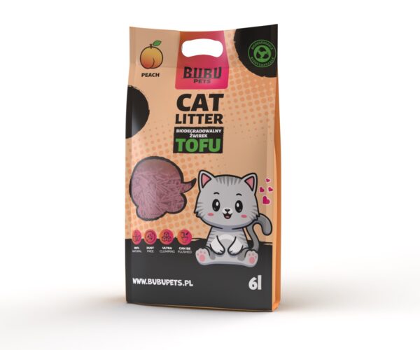 Bubu Pets virsiku lõhnaga tofu kassiliiv 2,5 kg / 6L
