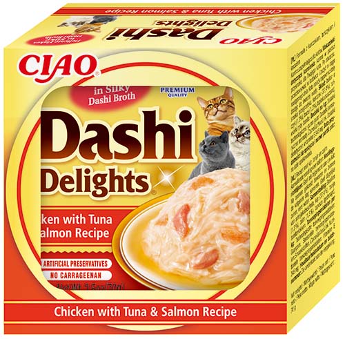 Inaba Dashi Delights Chicken with Tuna & Salmon konserv kassile 70g