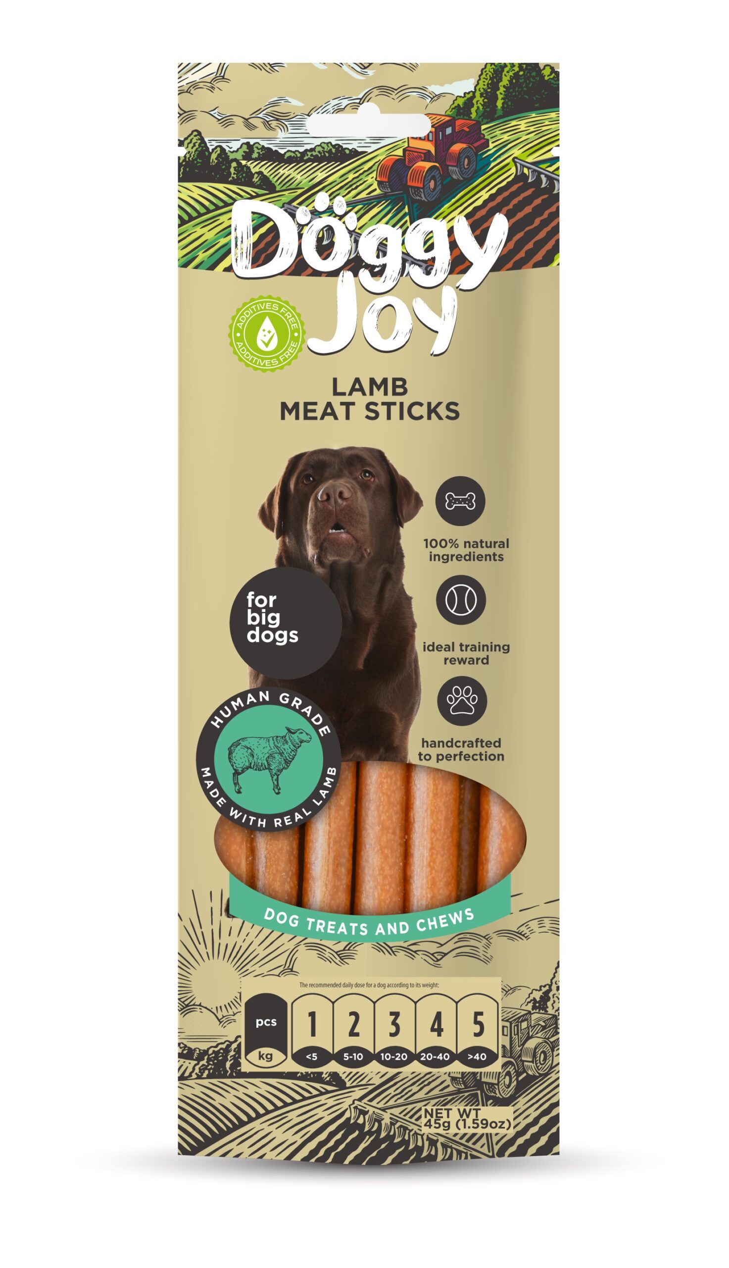 Doggy Joy lamb meat sticks närimismaiused koertele 45g