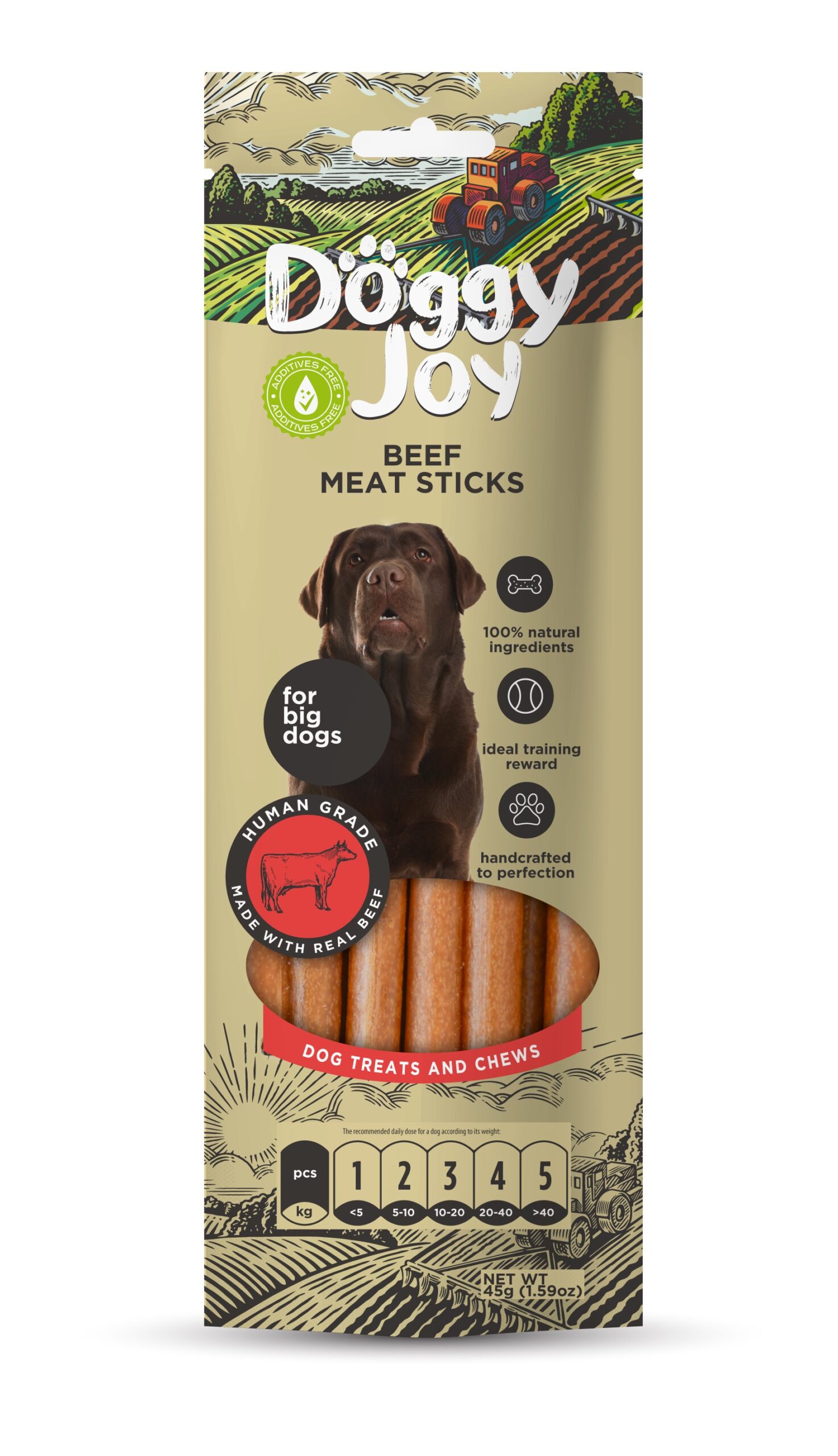 Doggy Joy beef meat sticks närimismaiused koertele 45g