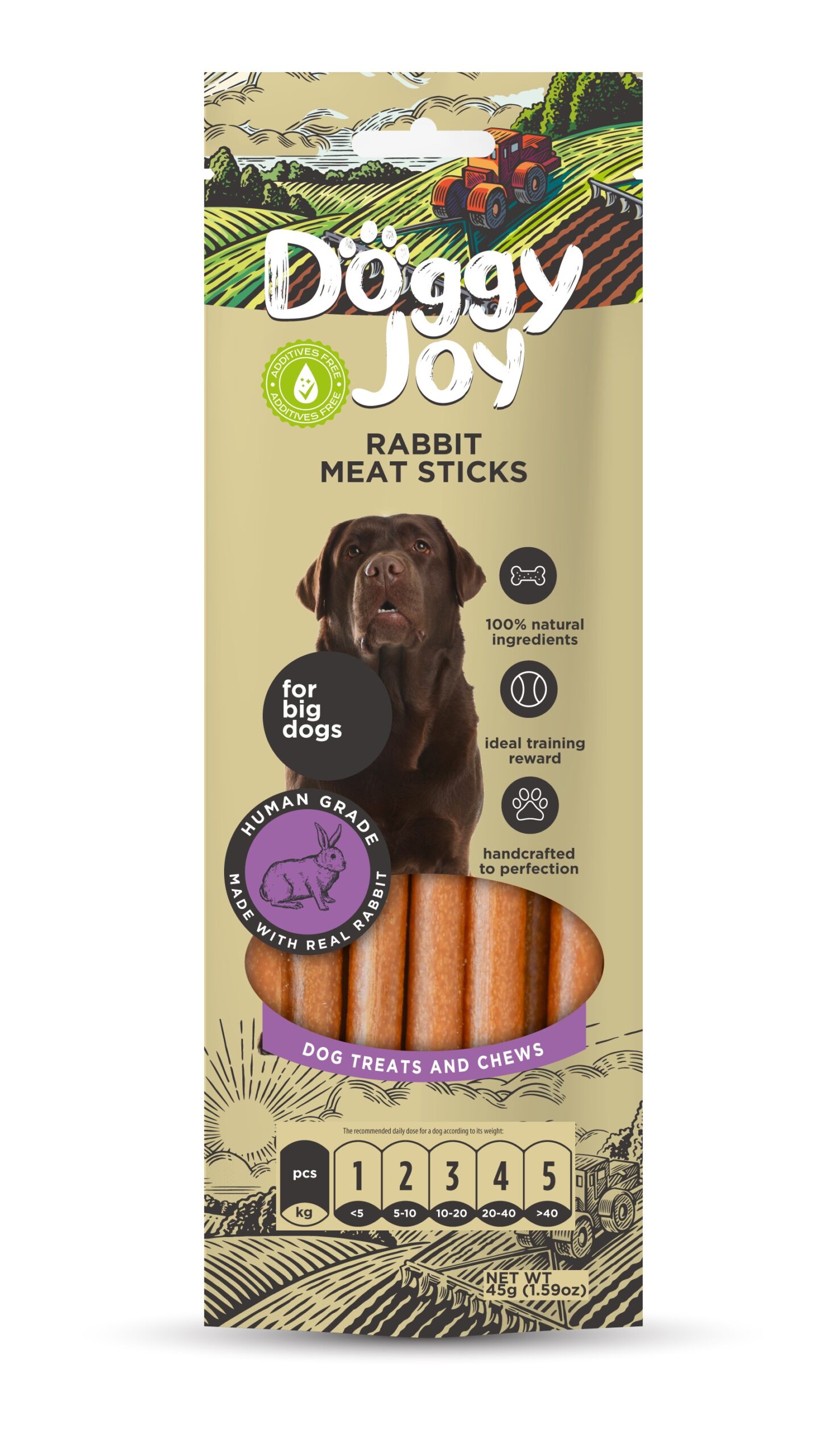 Doggy Joy rabbit meat sticks närimismaiused koertele 45g