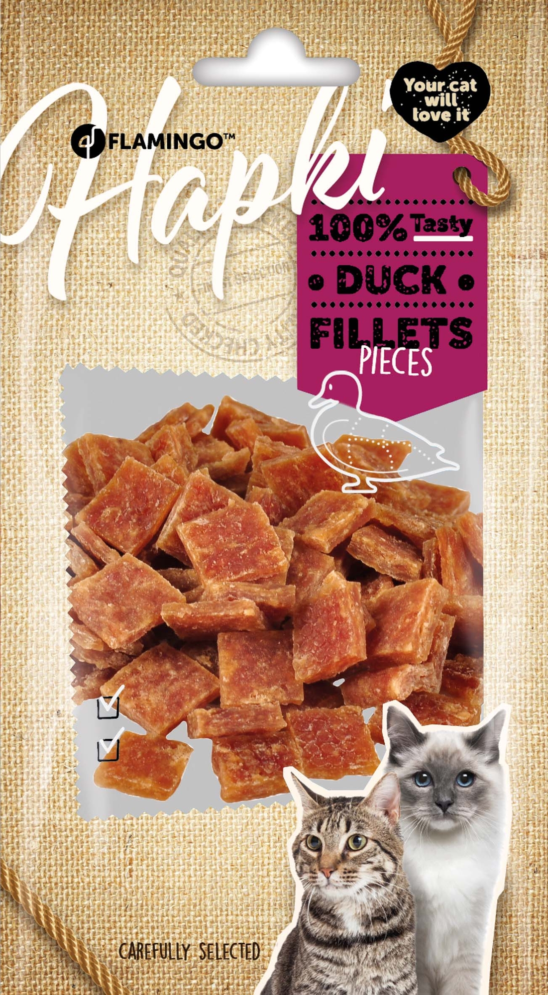 Flamingo Duck Fillet Snack maiused kassile 50g