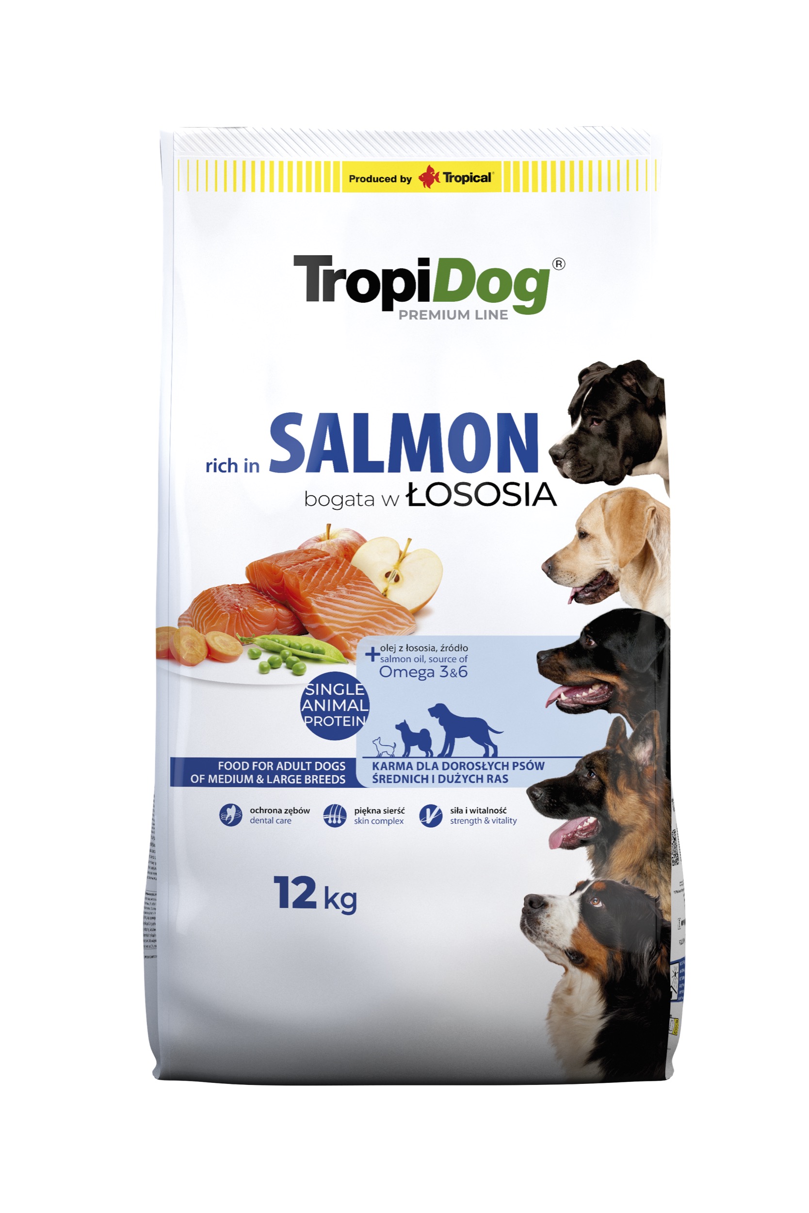 TropiDog Premium Salmon with Rice koertoit 12kg