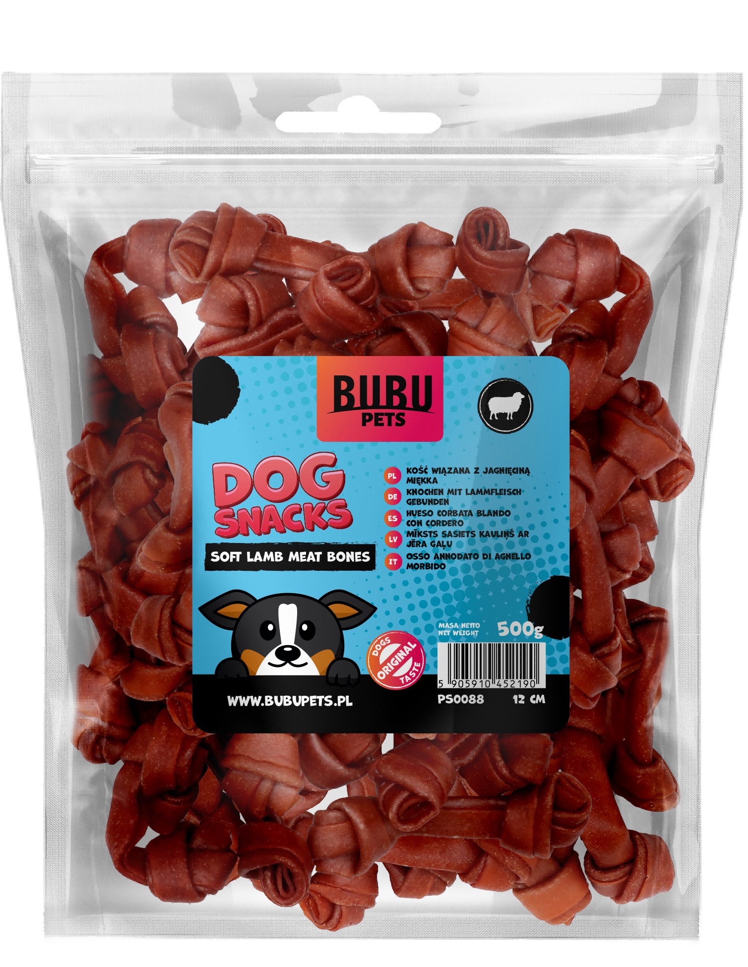 Bubu Pets koeramaius sõlmluu lambaga 12cm 500g