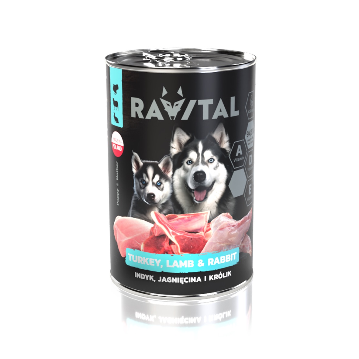 Ravital Turkey, Lamb & Rabbit konserv kutsikatele 400g
