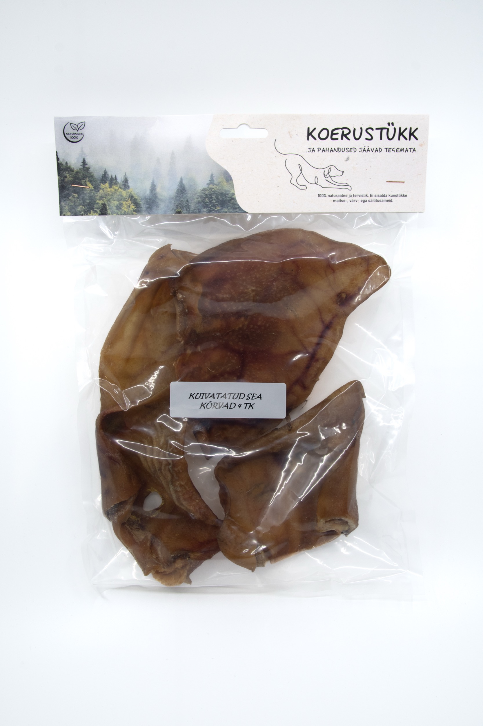 Koerustükk seakõrvad koerale 4tk