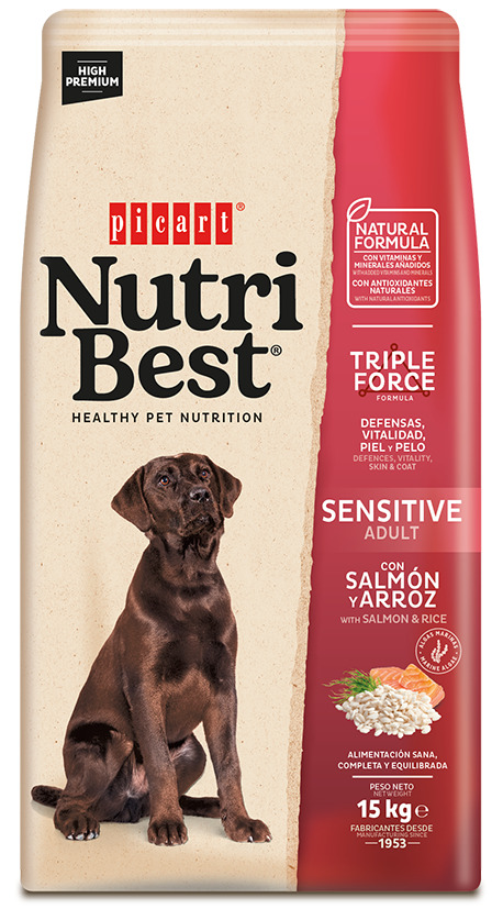 Nutribest Adult Sensitive Salmon & Rice koeratoit 15kg