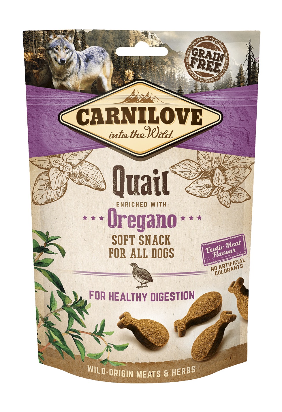 Carnilove Dog Snack Quail & Oregano maiused koerale 200g