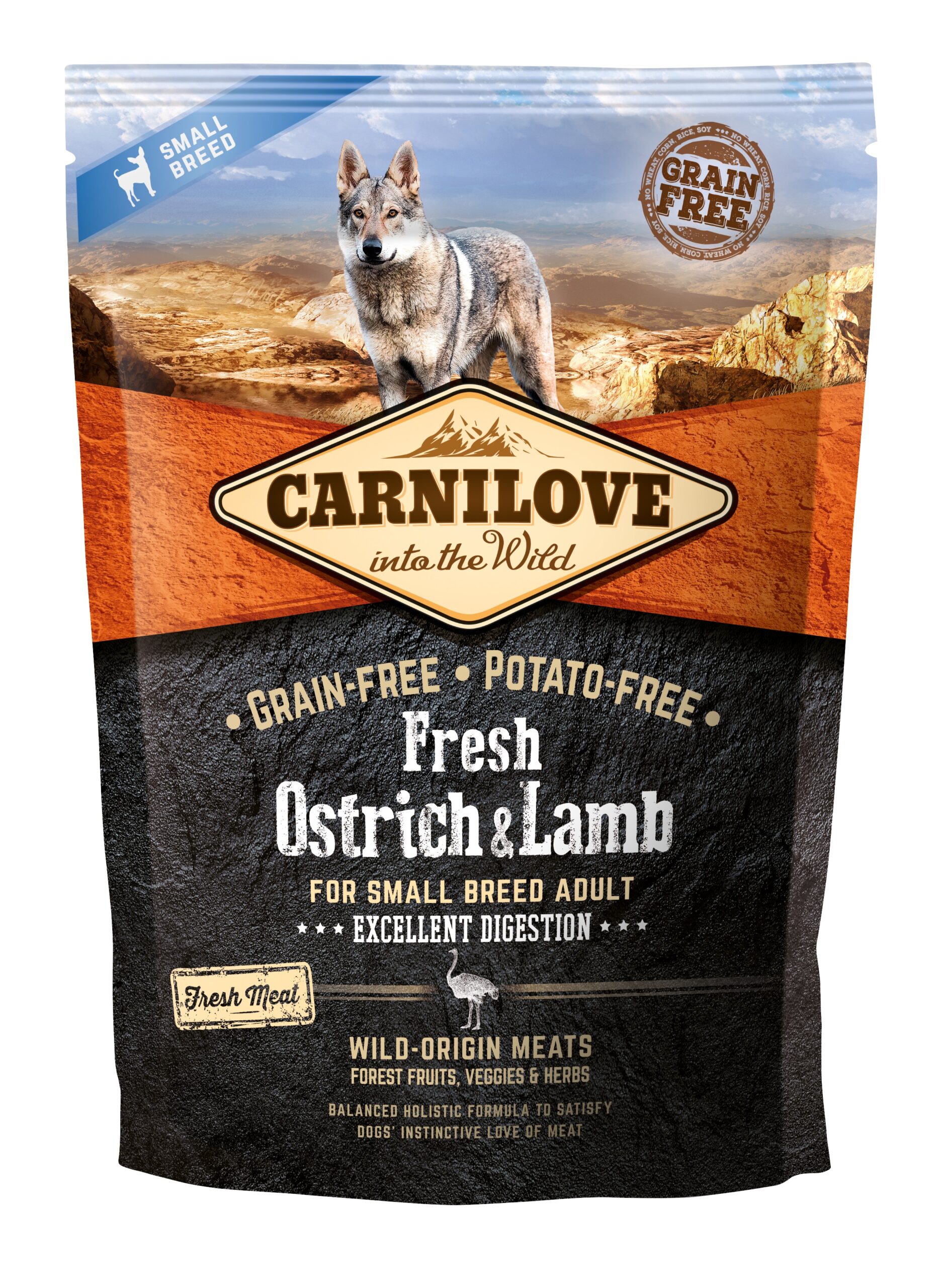 Carnilove Fresh Ostrich & Lamb for Small Adult koeratoit 1,5 kg