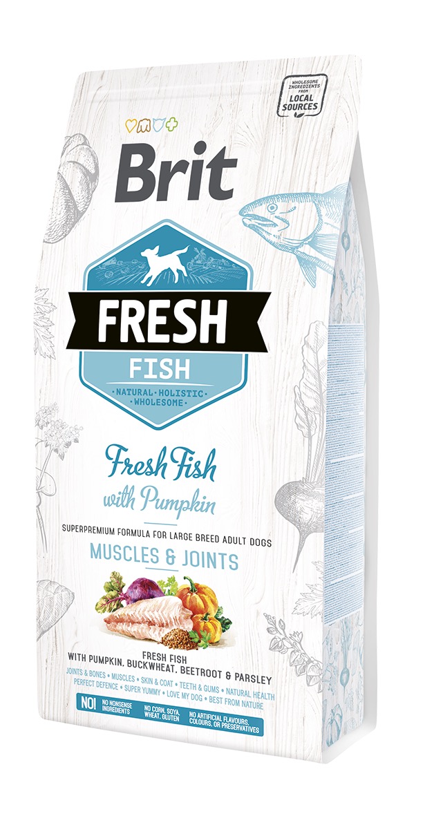 Brit Fresh Fish & Pumpkin Adult Large Muscles & Joints koeratoit 2,5 kg
