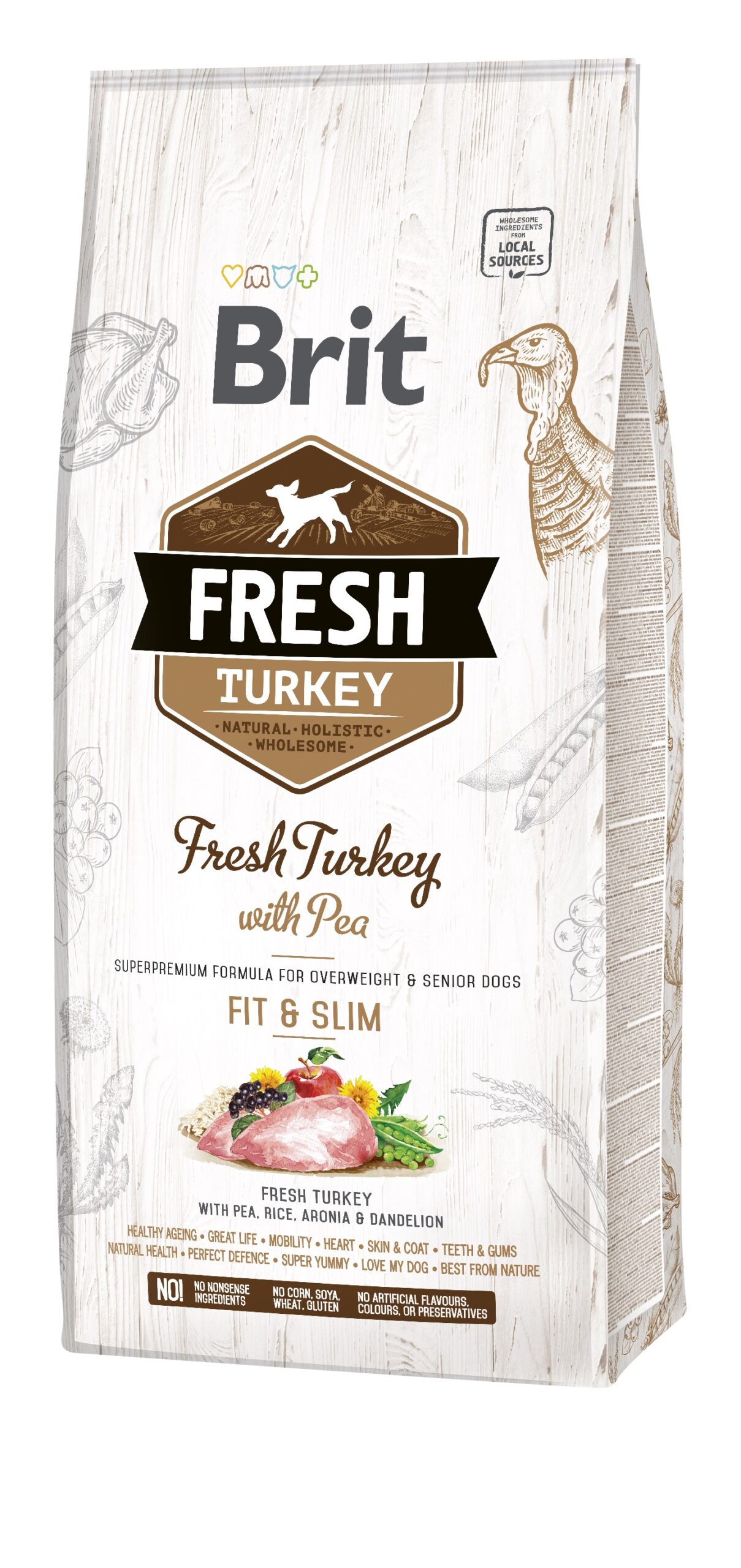 Brit Fresh Turkey & Pea Adult Fit & Slim koeratoit 12 kg