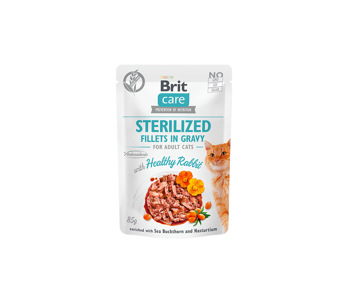 Brit Care Fillets in Gravy Healthy Rabbit märgtoit steriliseeritud kassidele 85g