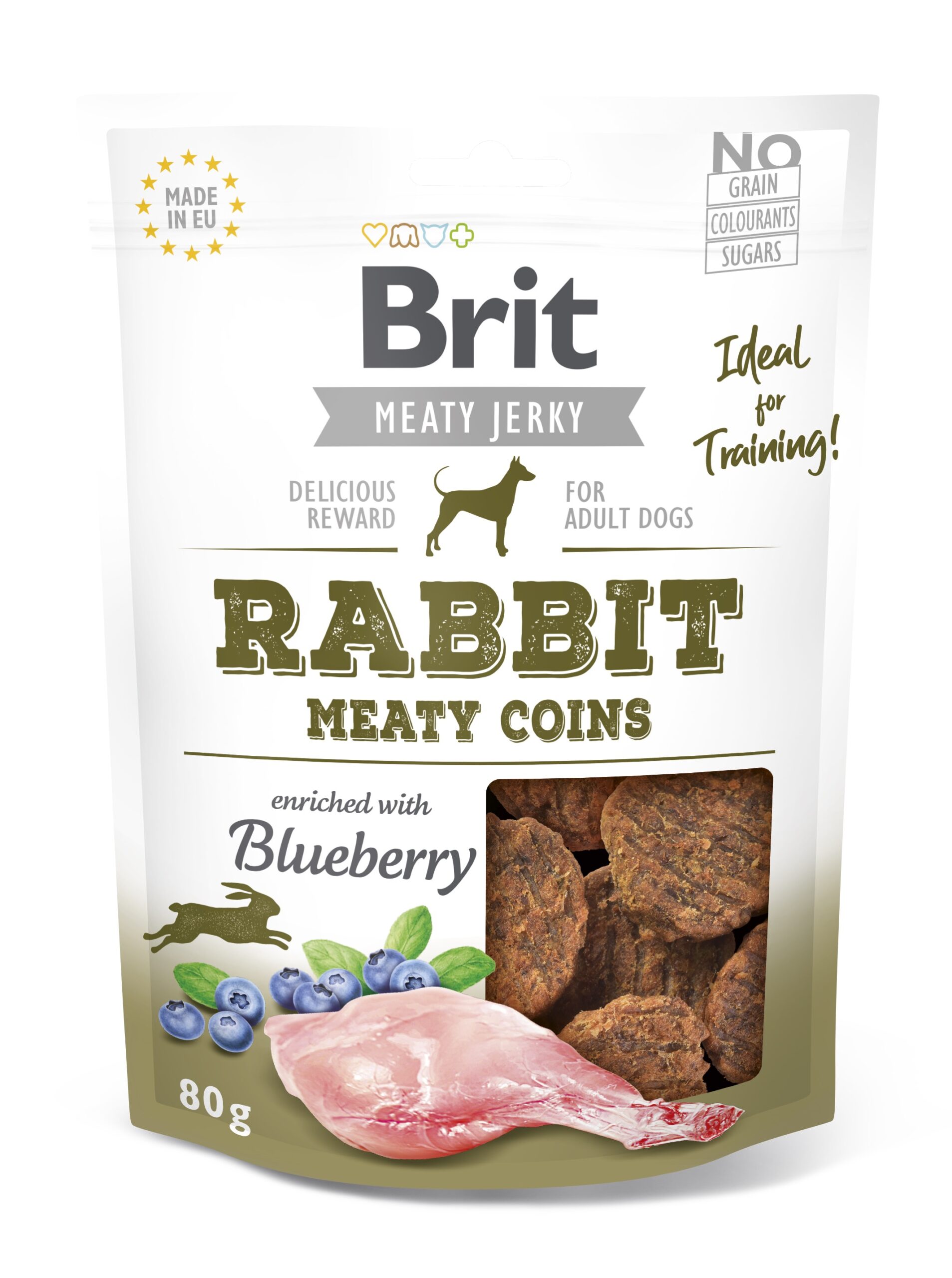 Brit Jerky Rabbit Meaty Coins Snack närimismaius koertele 80g