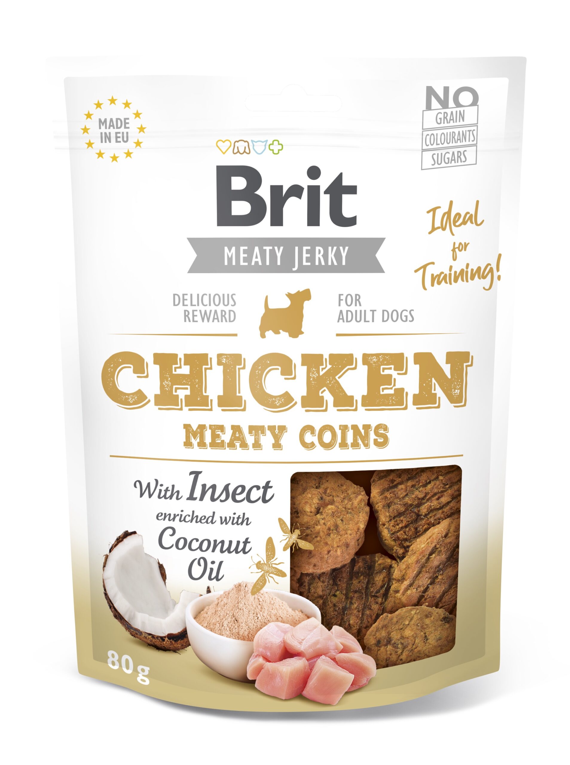 Brit Jerky Chicken Meaty Coins Snack närimismaius koertele 80g