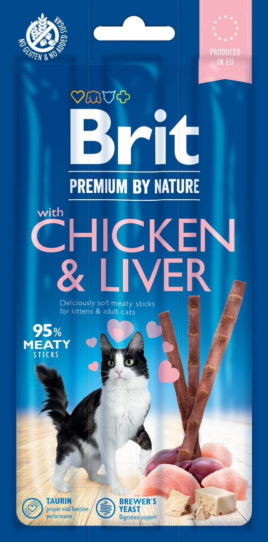 Brit Premium Chicken & Liver kassimaius 3tk 15g