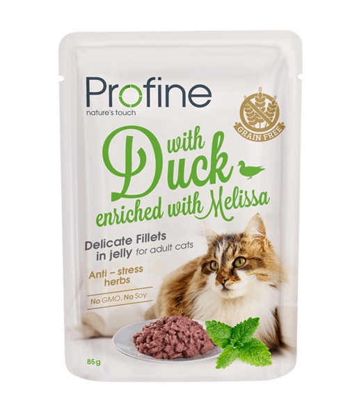 Profine Cat Pouch Duck in Jelly märgtoit kassidele 85g