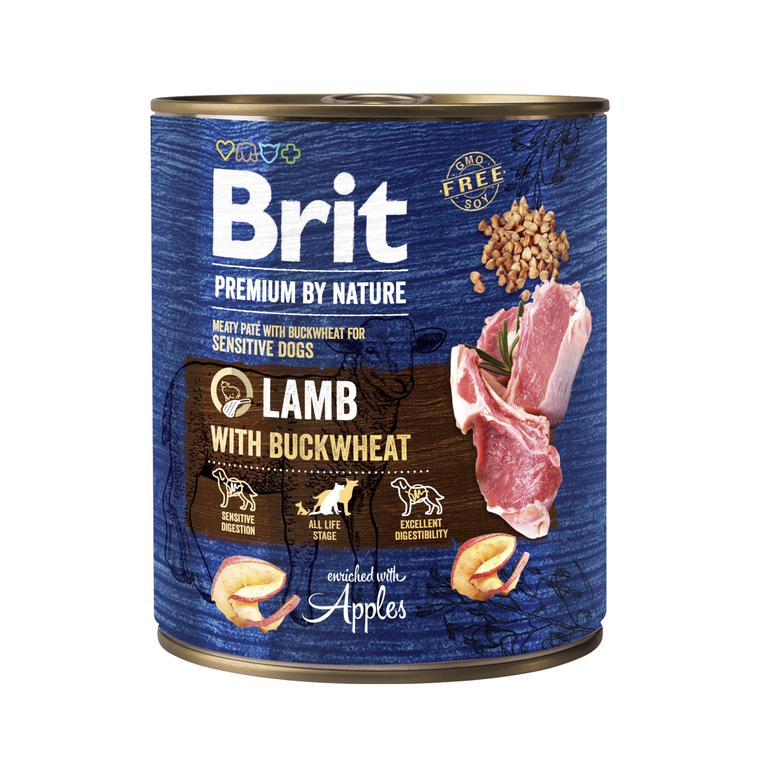 Brit Premium by Nature konserv Lamb with Buckwheat koertele 800g
