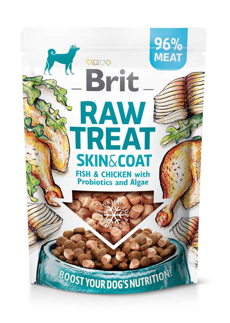 Brit Raw külmkuivatatud maius Skin & Coat koertele 40g