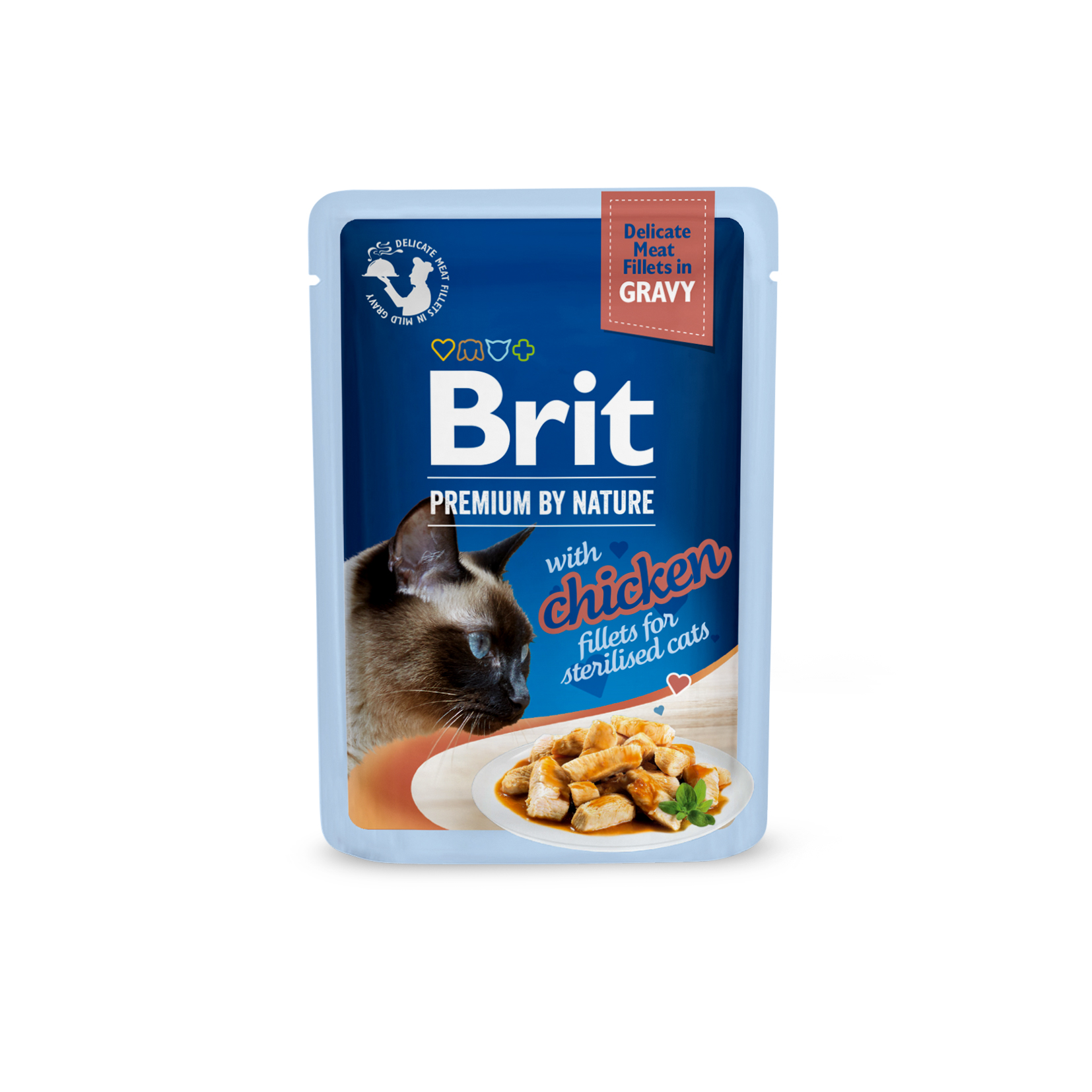Brit Premium Delicate Chicken Fillets in Gravy märgtoit steriliseeritud kassidele 85g