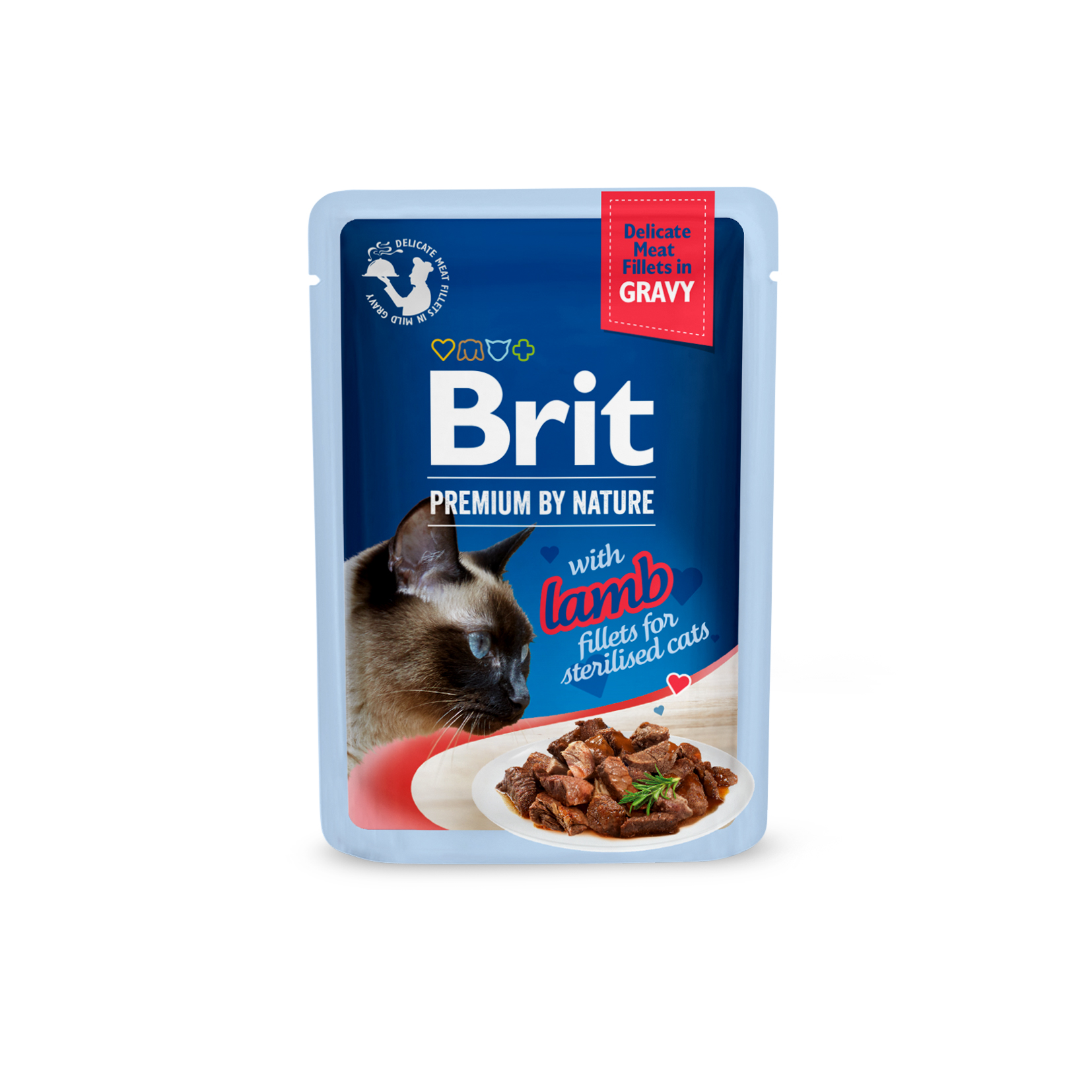 Brit Premium Delicate Lamb Fillets in Gravy märgtoit steriliseeritud kassidele 85g