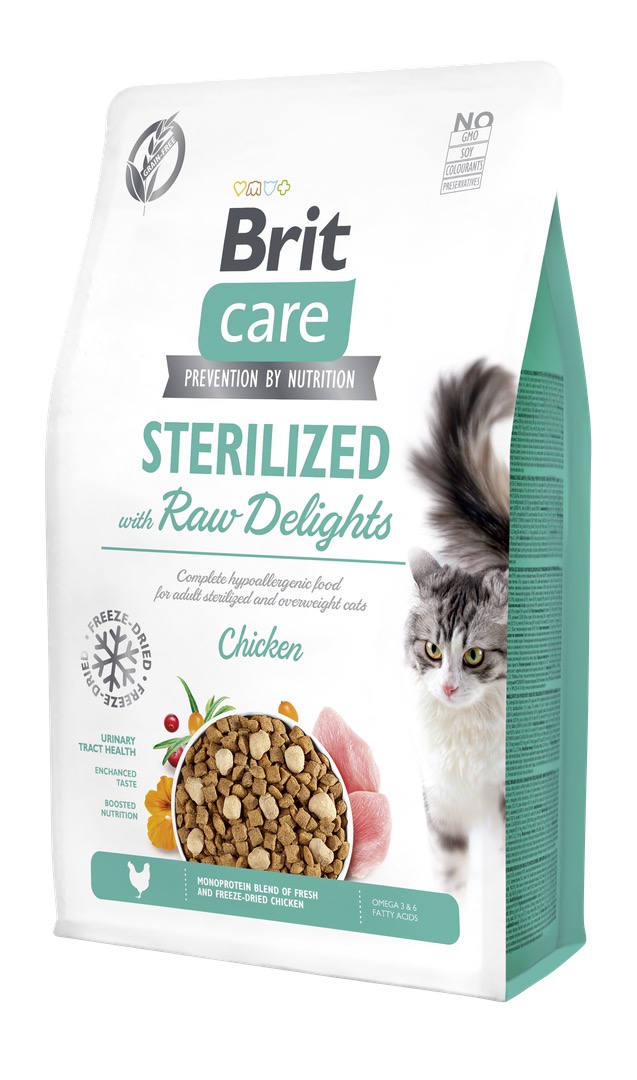 Brit Care Grain-Free Sterilized with Raw Delights kassitoit 2 kg