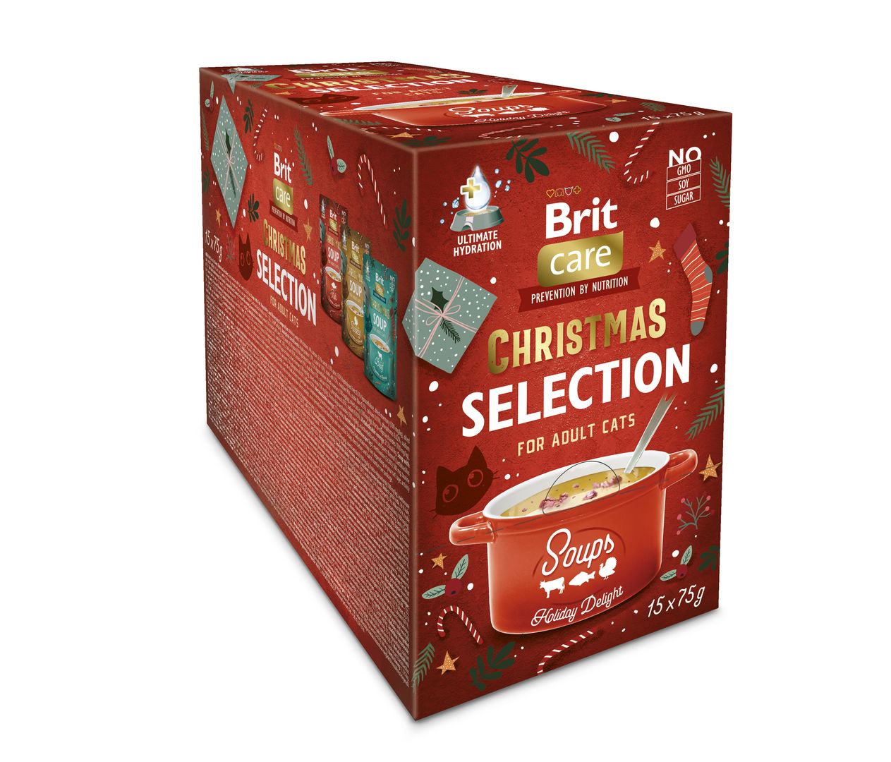 Brit Care Cat Soup Christmas multipakk kassidele 15 x 75g