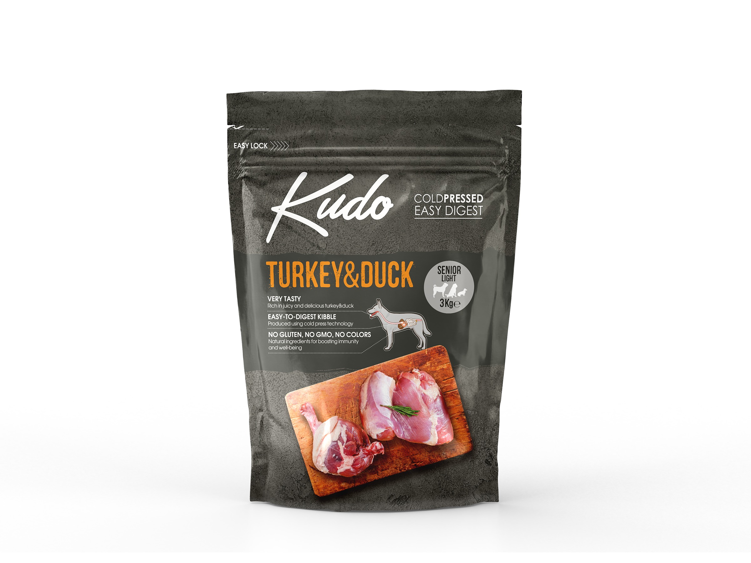 Kudo Turkey & Duck Senior Light külmpressitud koeratoit 3kg