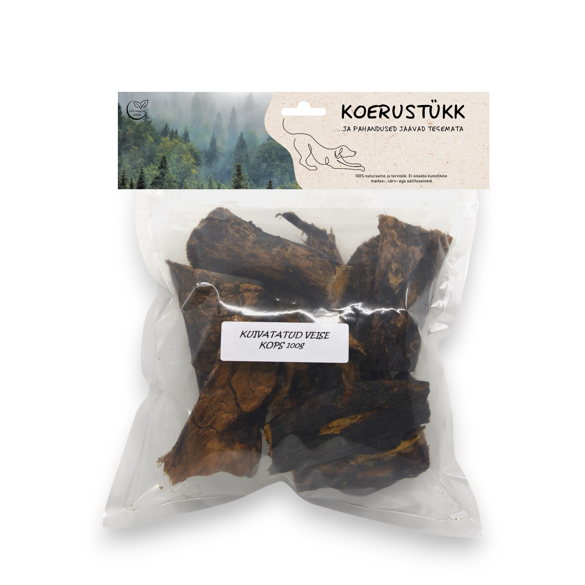 Koerustükk veise kopsud koerale 100g