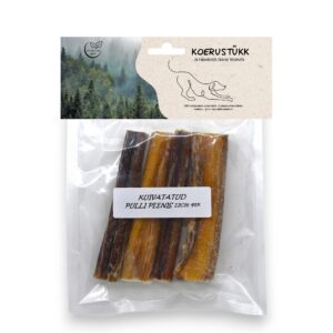 Koerustükk kuivatatud pulli peenis koerale 12cm 4tk