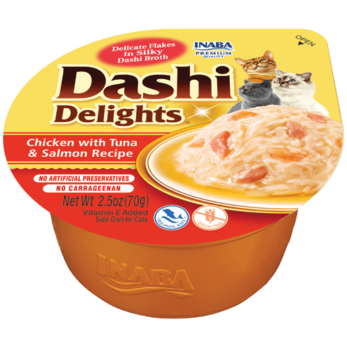 Inaba Dashi Delights Chicken with Tuna & Salmon konserv kassile 70g - Image 2