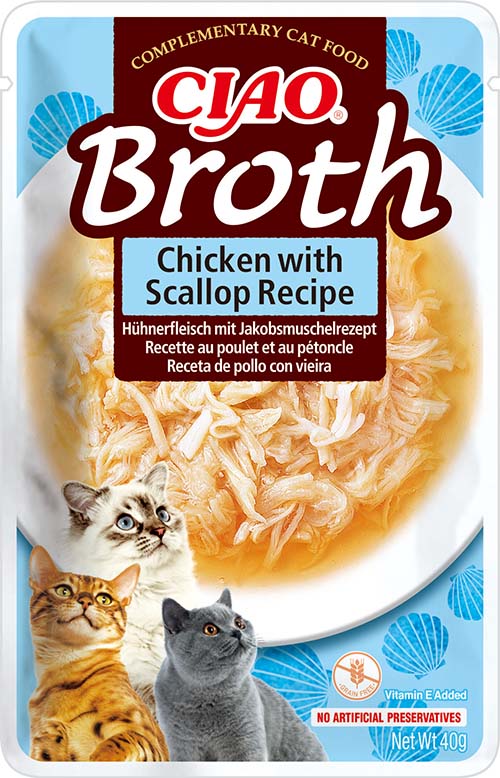 Ciao Broth Chicken with Scallop märgtoit kassidele 40g