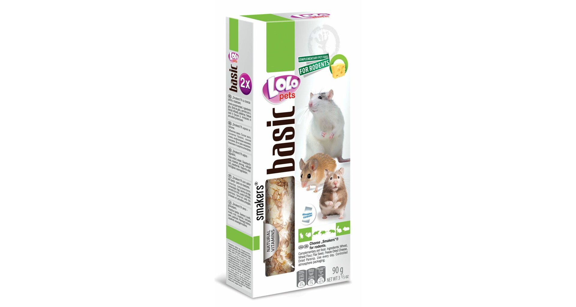 LoLo Pets Smakers maiusepulgad närilistele juustuga 2tk 90g