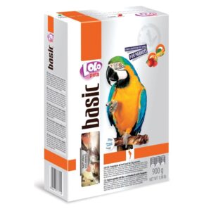 LoLo Pets Basic täiendsööt suurtele papagoidele puuviljade ja juurviljadega 900g