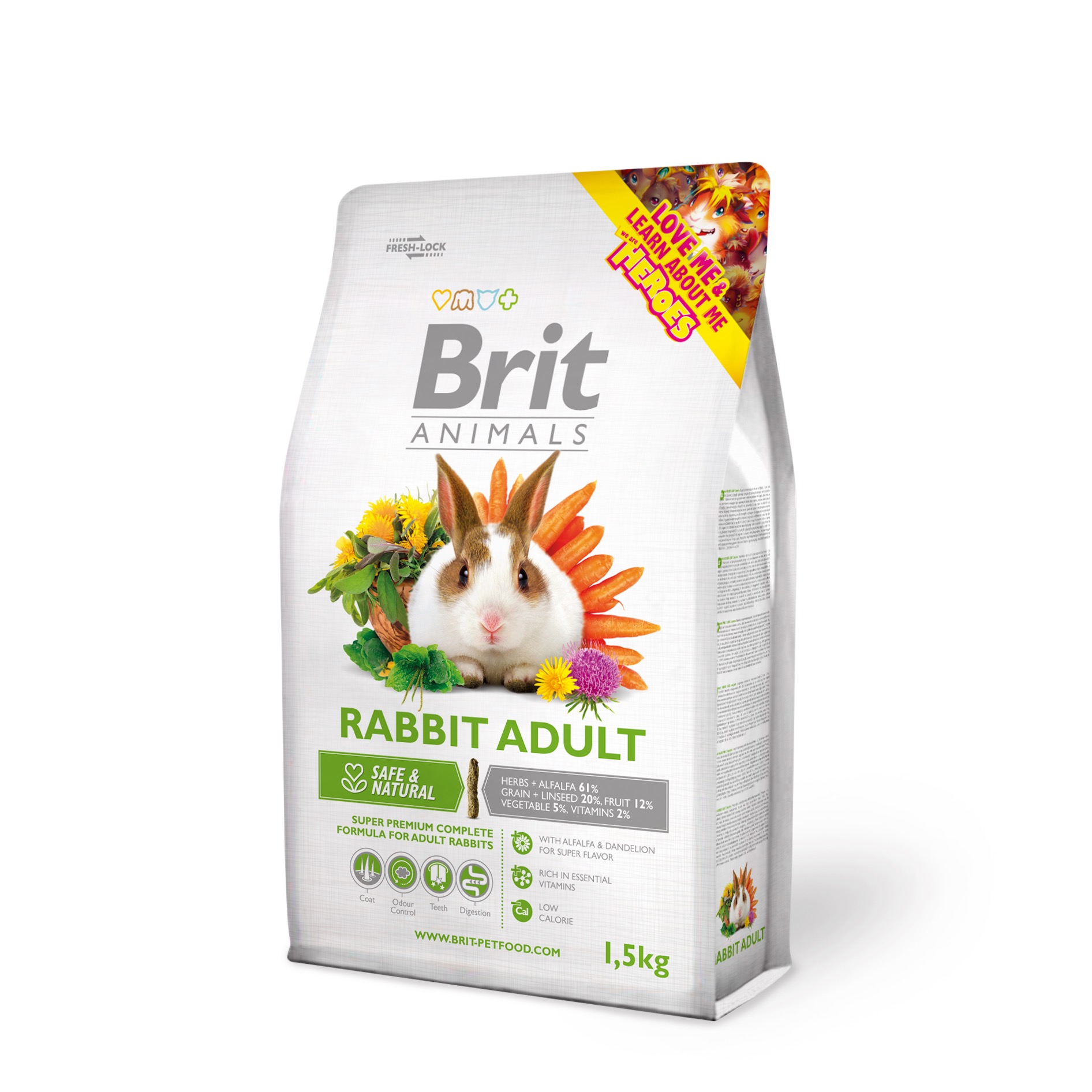 Brit Animals Rabbit Adult täissööt täiskasvanud jänestele 1,5 kg