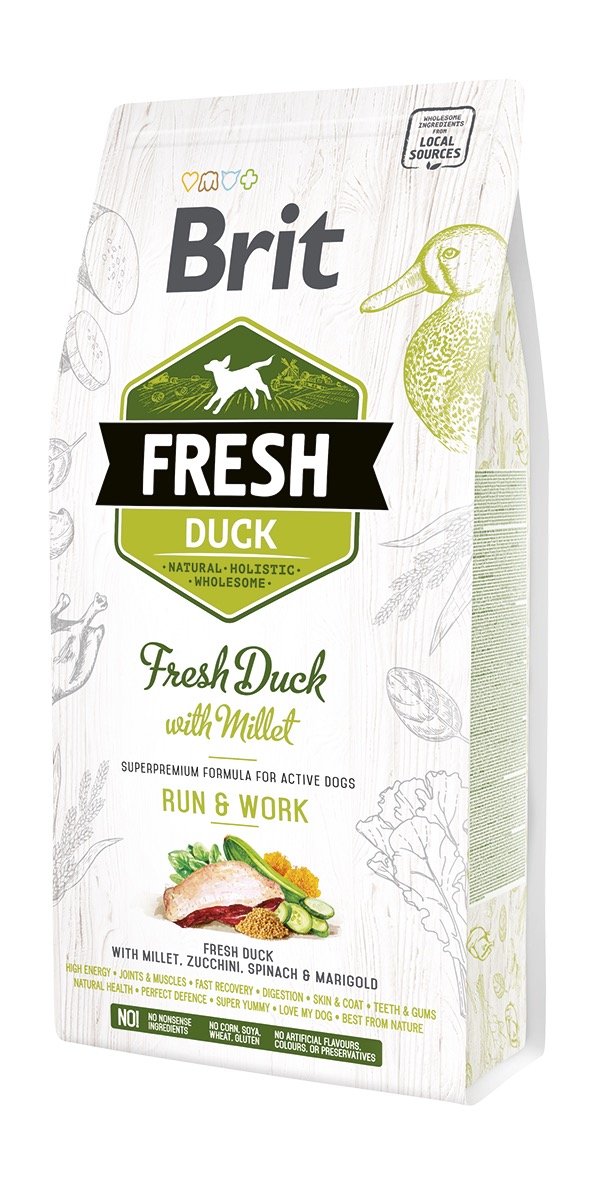 Brit Fresh Duck & Millet Adult Run & Work koeratoit 2,5 kg