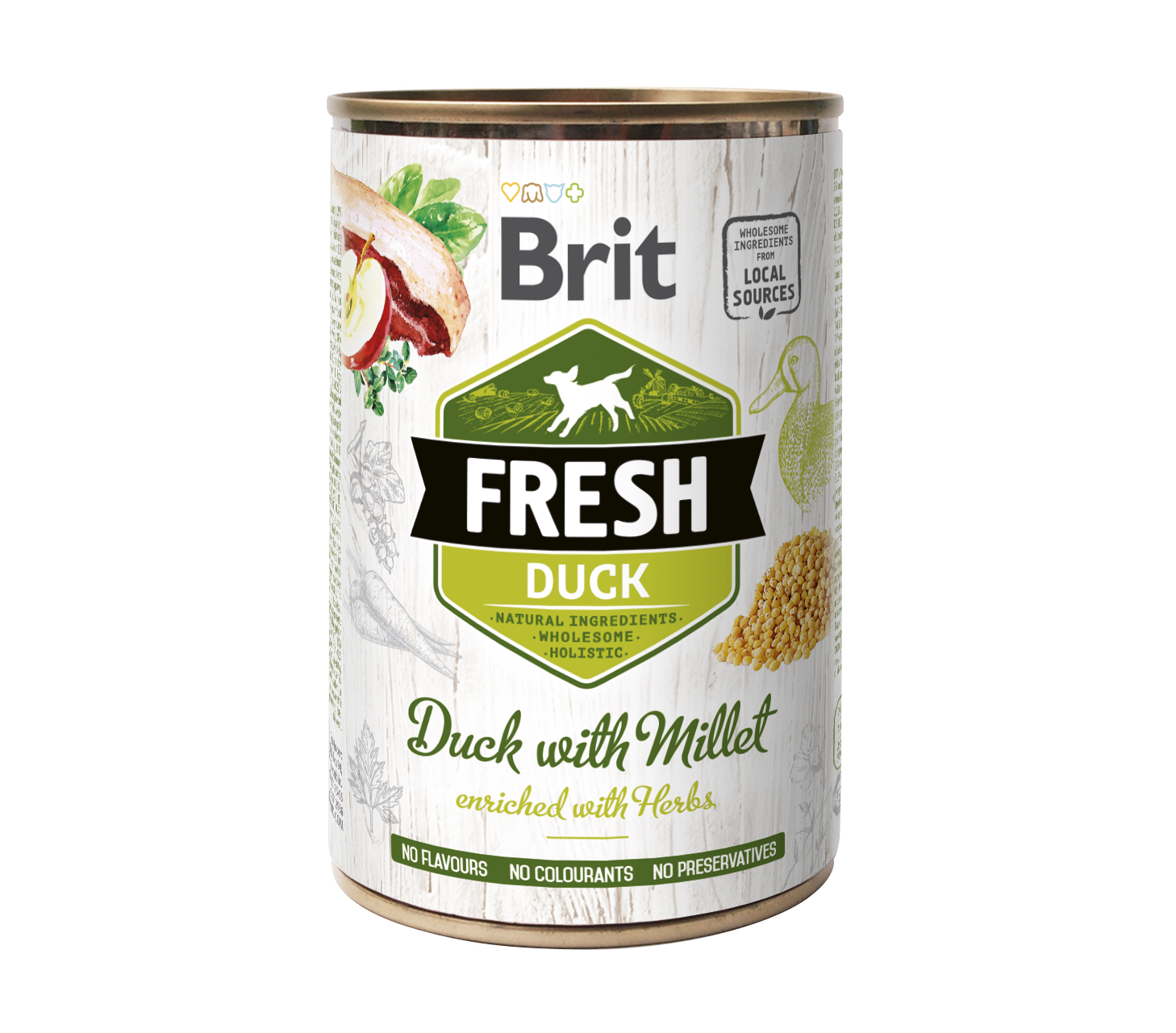 Brit Fresh Duck with Millet konserv koertele 400g